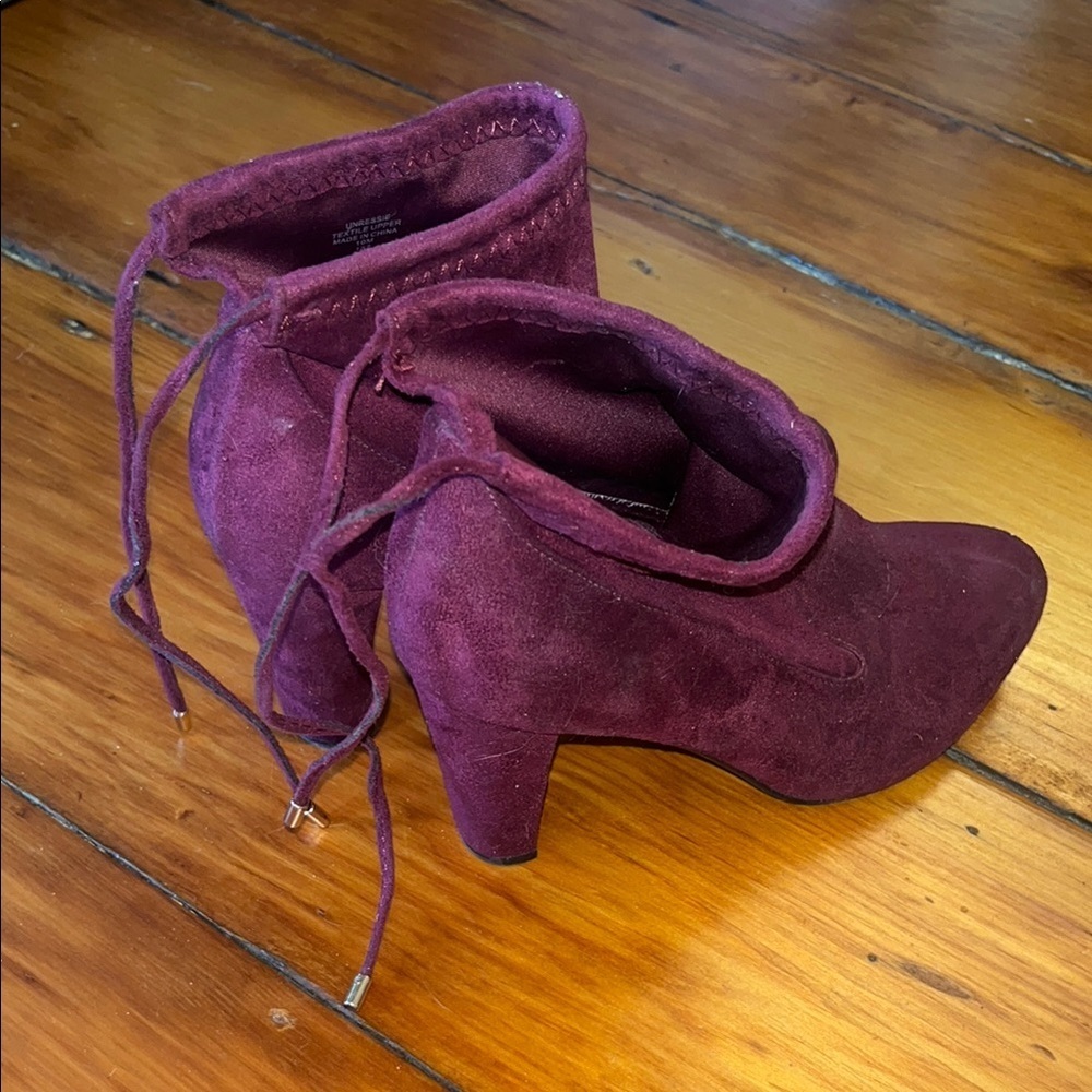 Purple Suede Women's Boots - Picture 4 of 4
